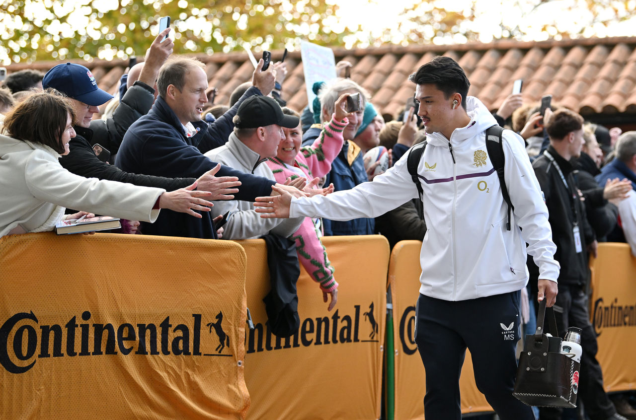 LONDON, ENGLAND - APRIL 26: Helena Rowland of England arrives ahead of  the Guinness Women's Six Nations 2025 match between England veand France at Allianz Stadium on April 26, 2025 in London, England. (Photo by Alex Davidson - RFU/The RFU Collection via Getty Images)
