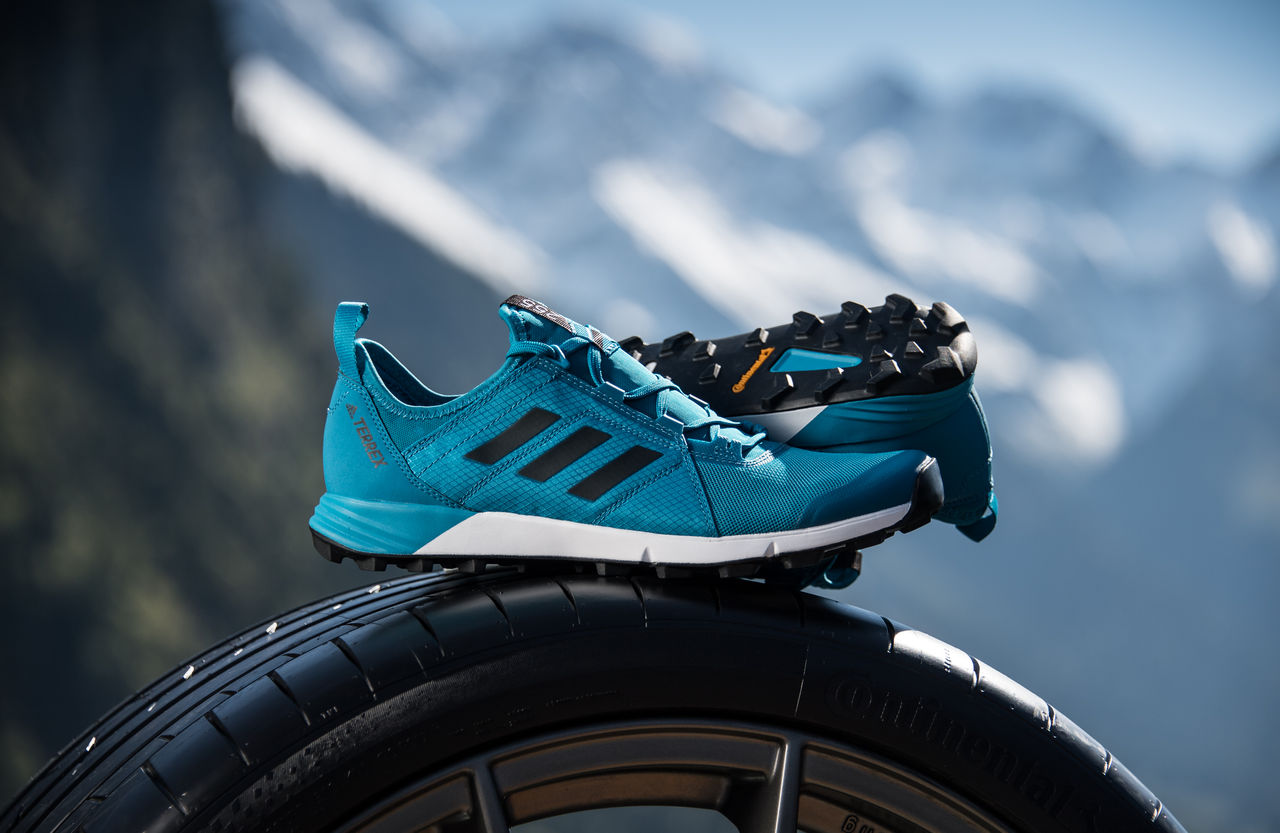 trainers on top of tyre