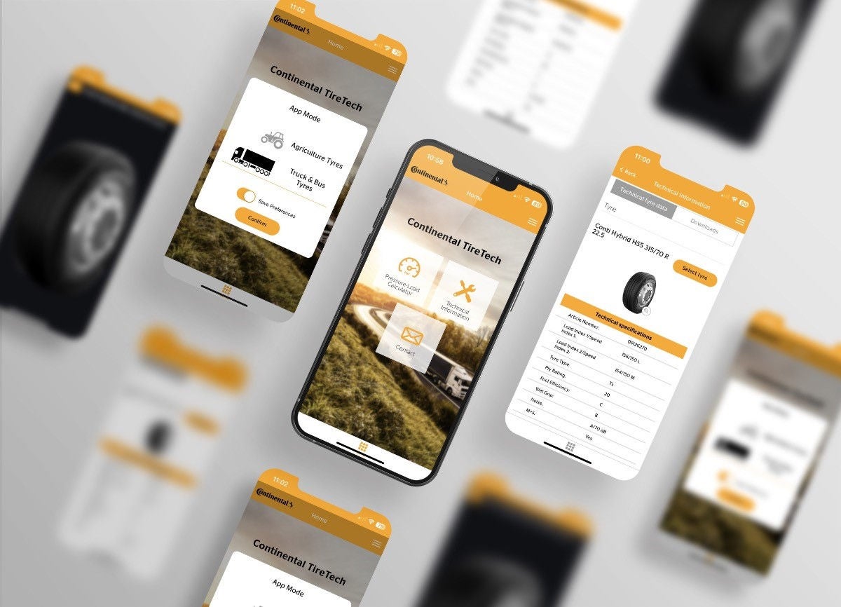 The Continental TireTech App advice tool: for the best possible tyre performance and greatest possible fleet efficiency. 