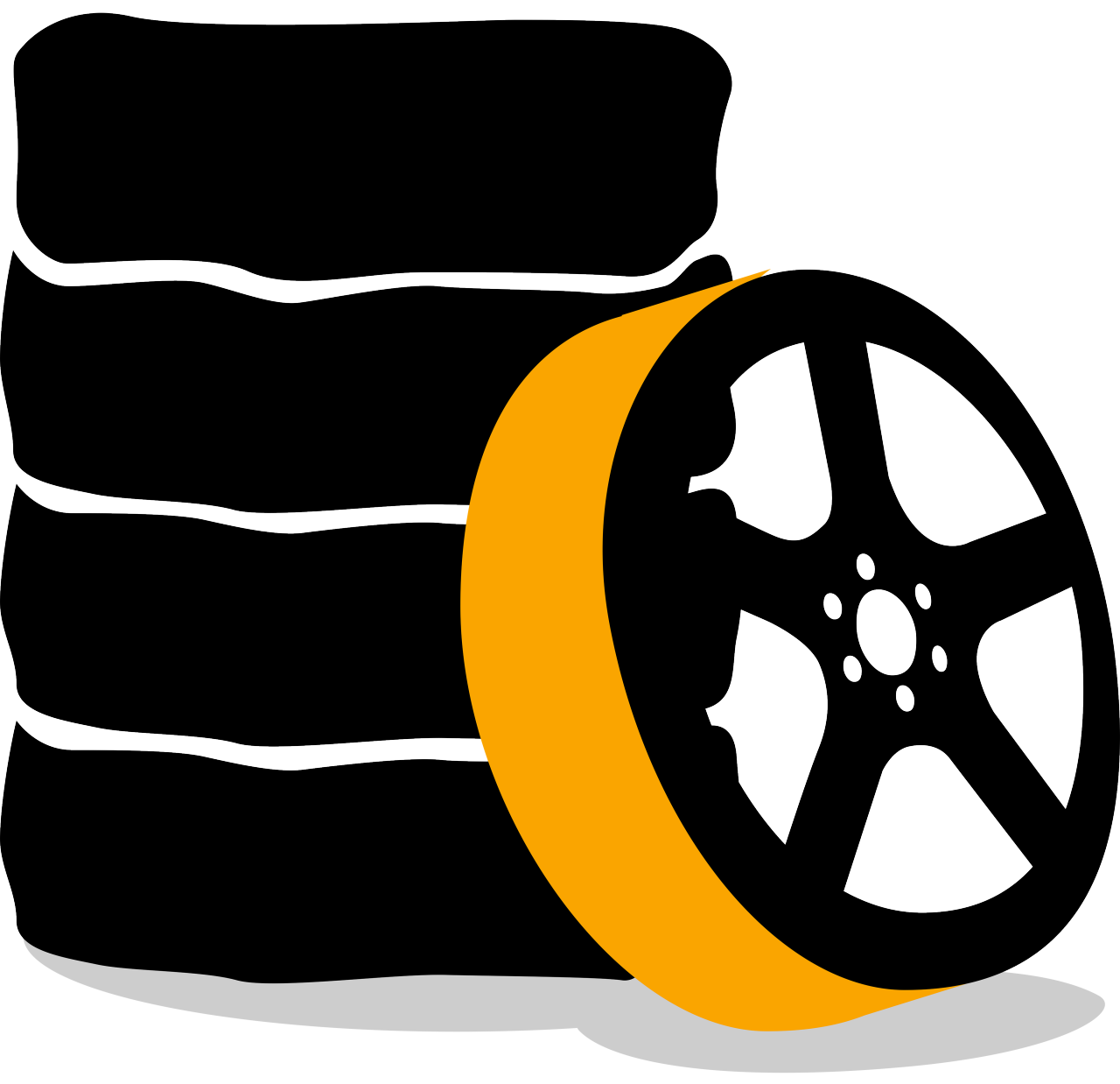 Graphics about tire storing just one on top of another.